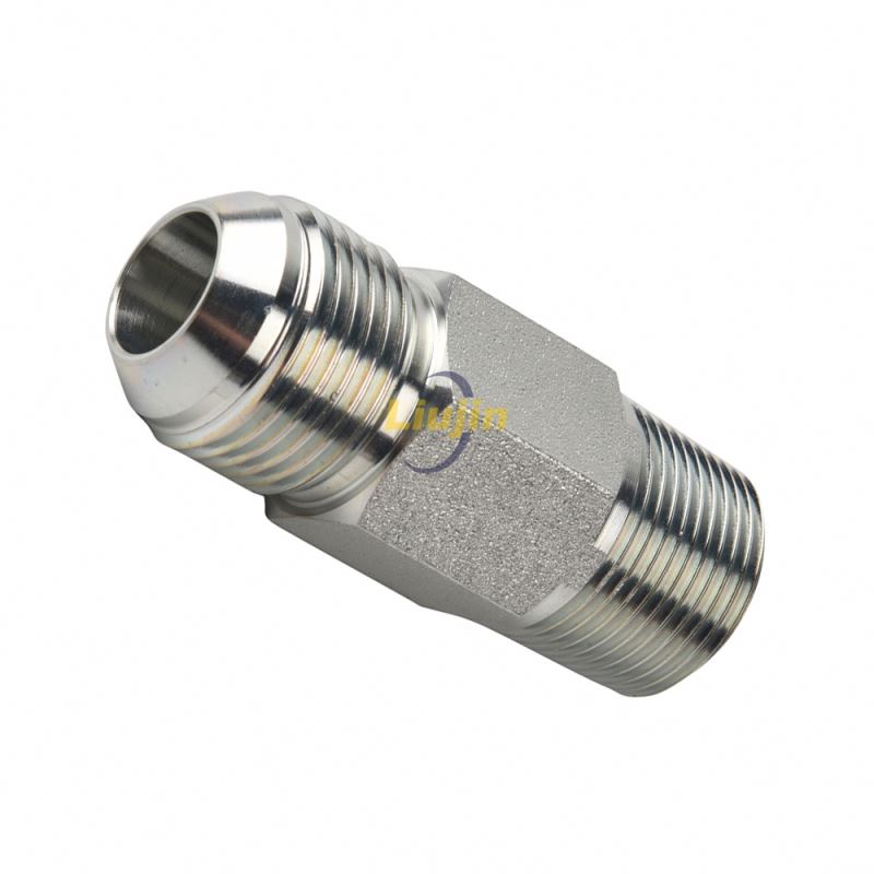 China professional one piece jic hydraulic hose fittings hydraulic stainless steel pipe fitting