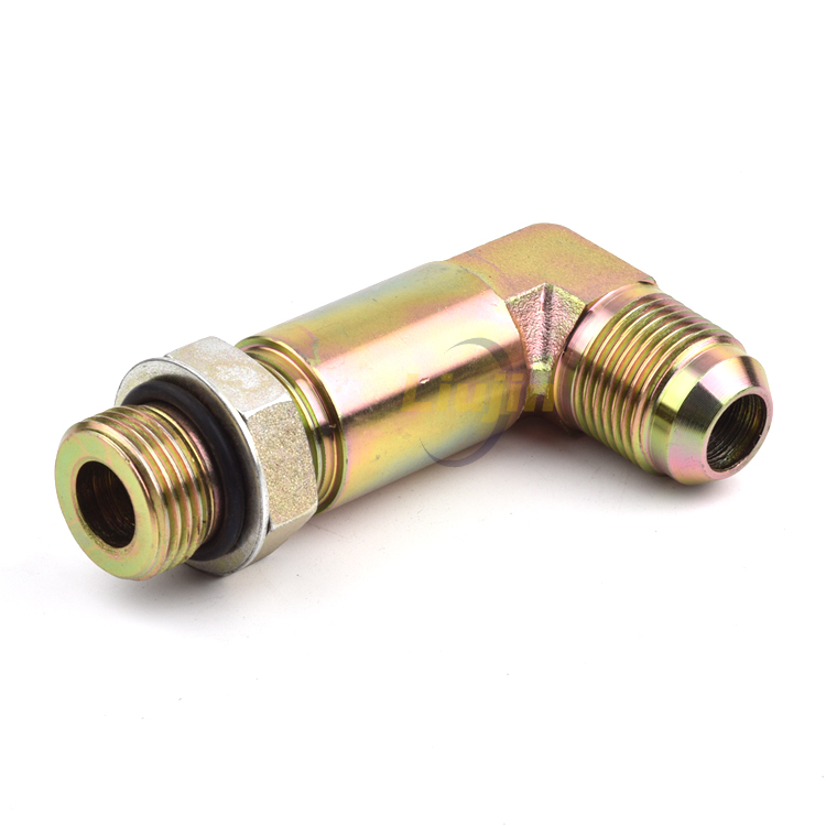 90 degree JIC male long sae o-ring rotating adapter hydraulic garden hose connector